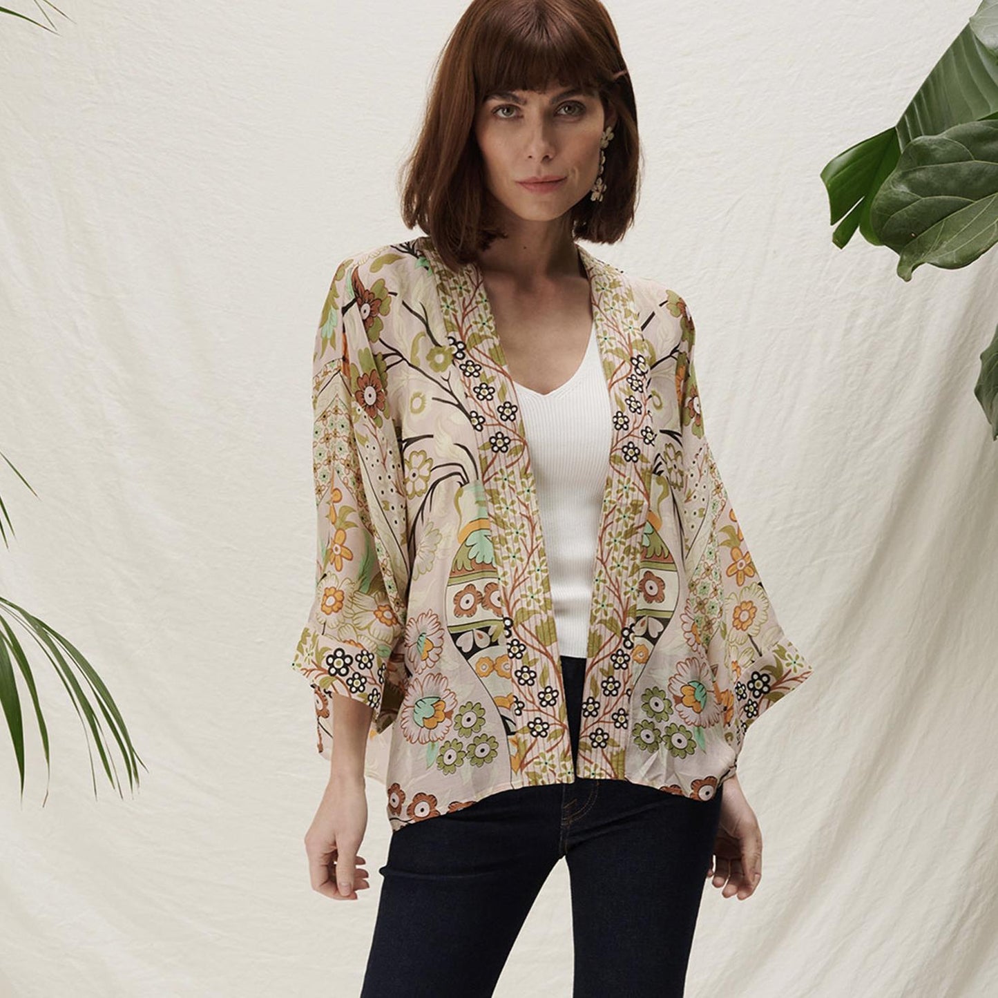 Floral Arch Short Kimono