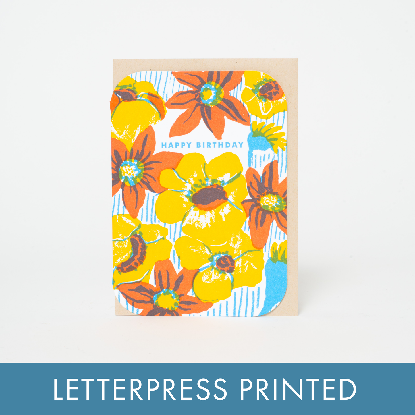 Bold Flower Birthday Letterpress Card