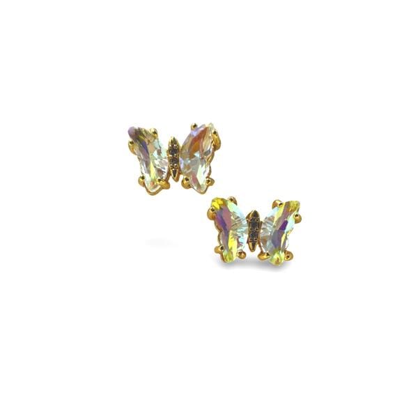 Glass Butterfly Stud Earrings
