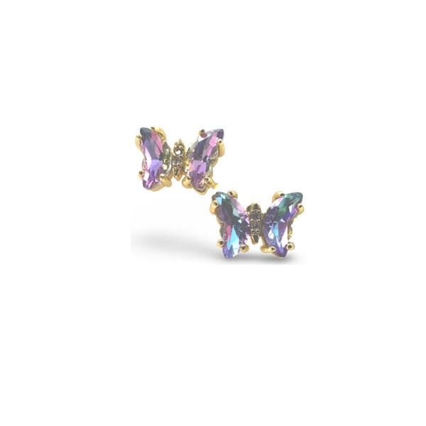 Glass Butterfly Stud Earrings