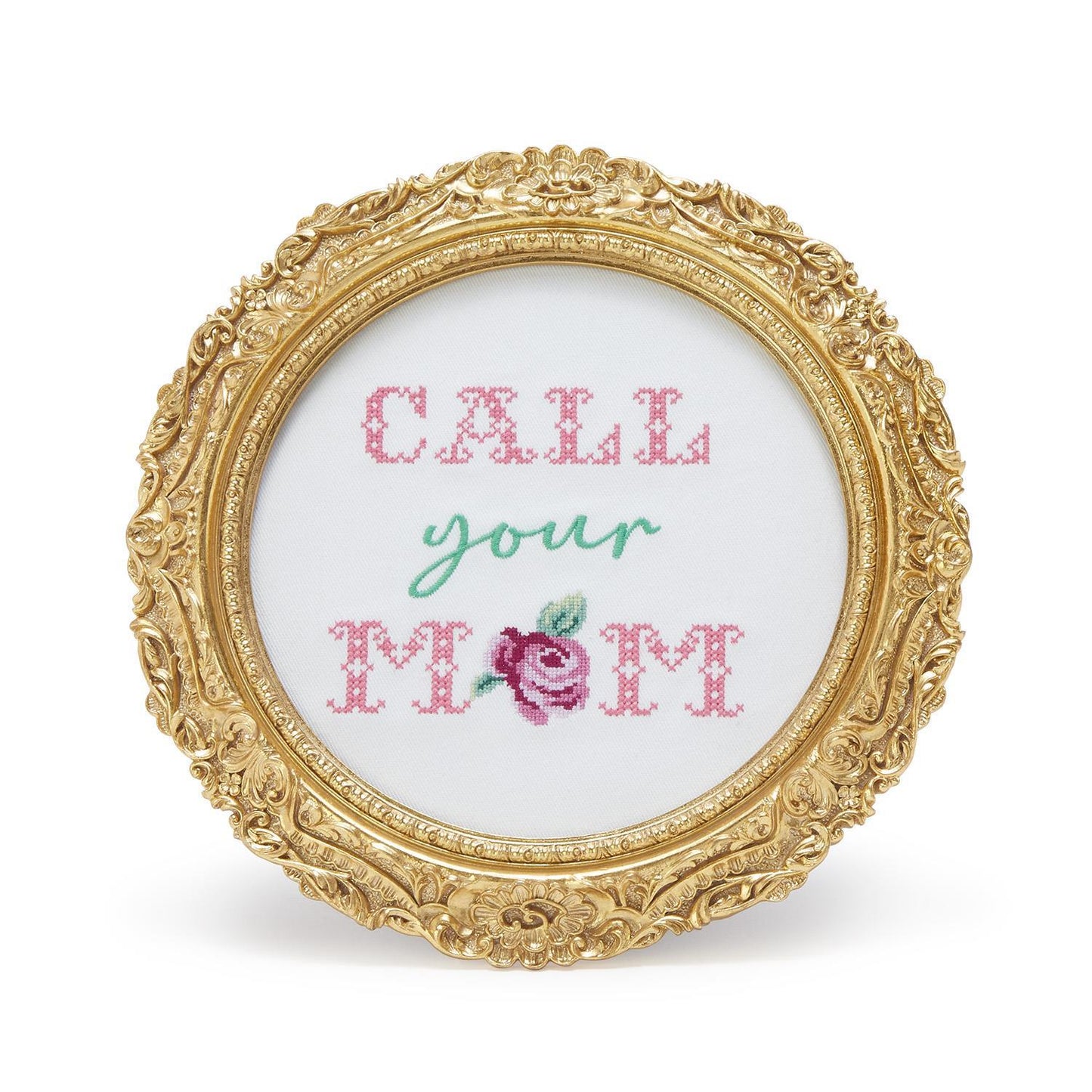 Embroidered Cross Stitch Framed Wall Art