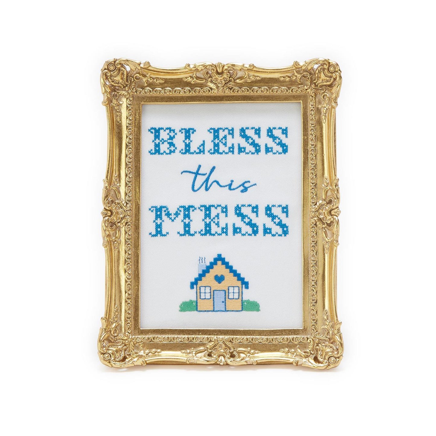 Embroidered Cross Stitch Framed Wall Art