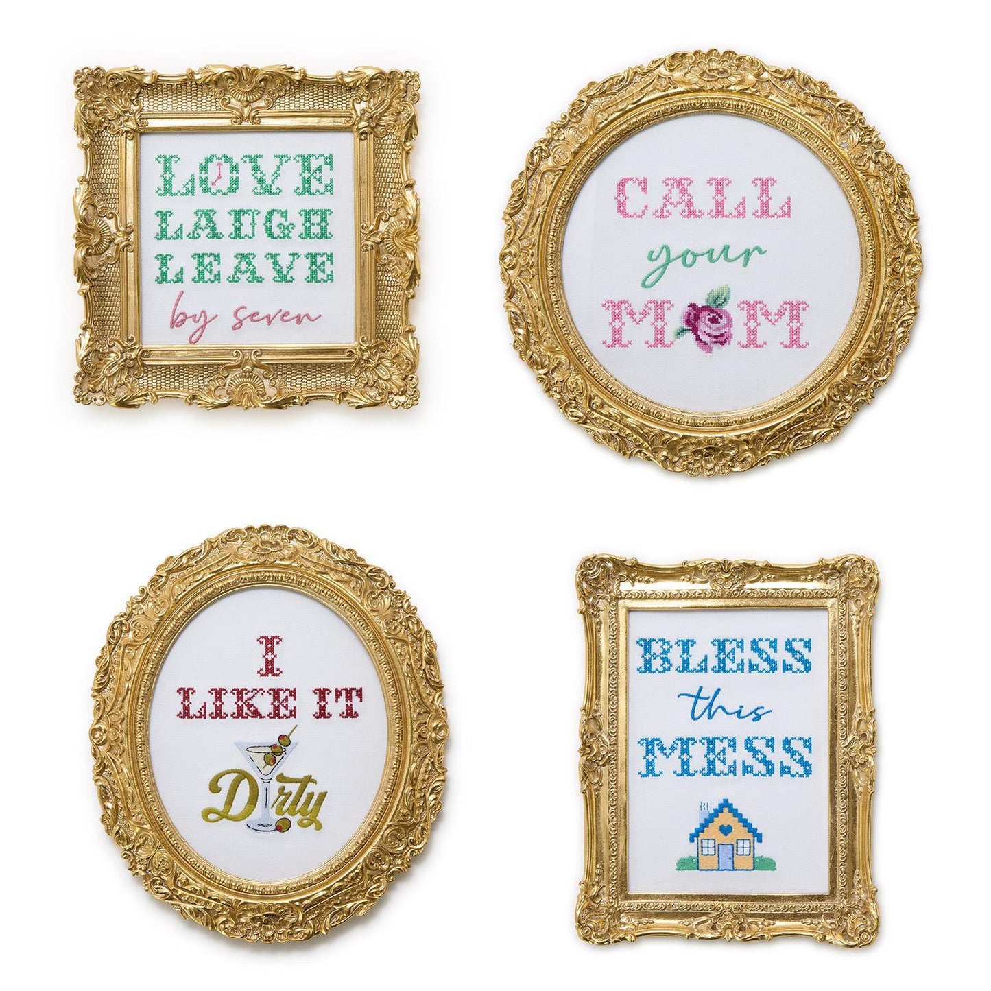 Embroidered Cross Stitch Framed Wall Art