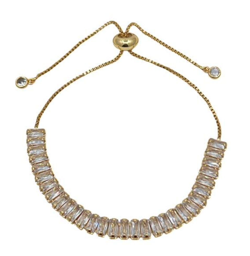 Rectangle CZ Pull Chain Bracelet