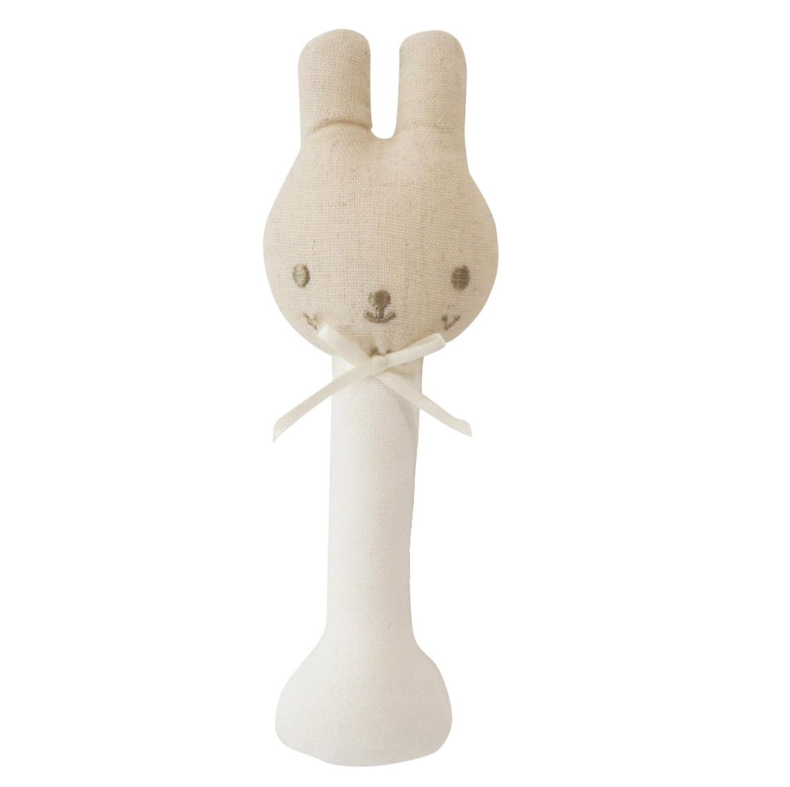 Linen Bunny Stick Rattle