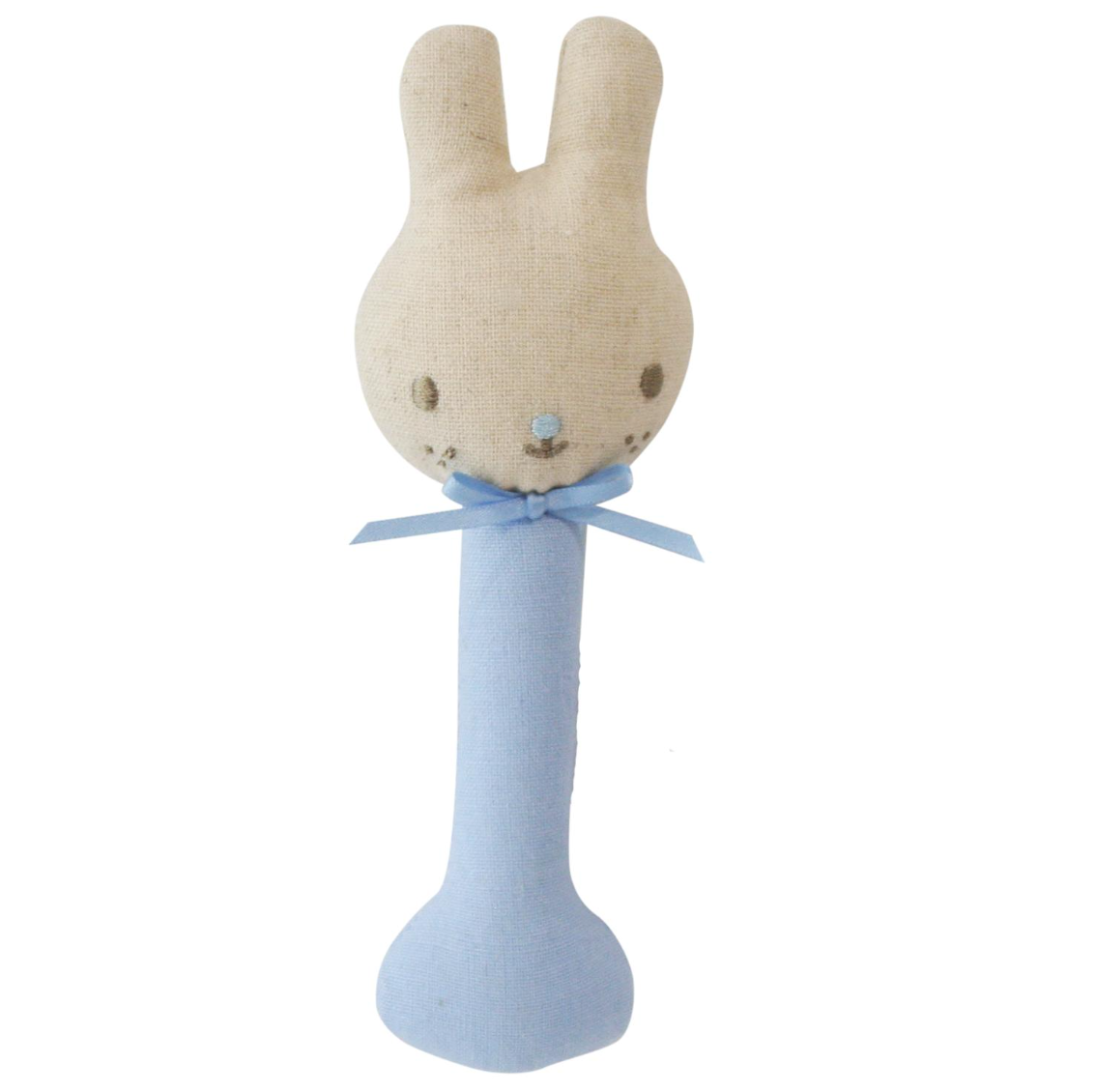 Linen Bunny Stick Rattle