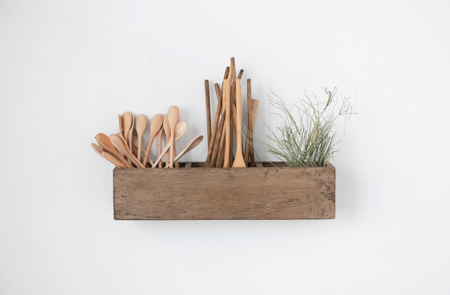 Reclaimed Wood Wall Container with 3 Sections