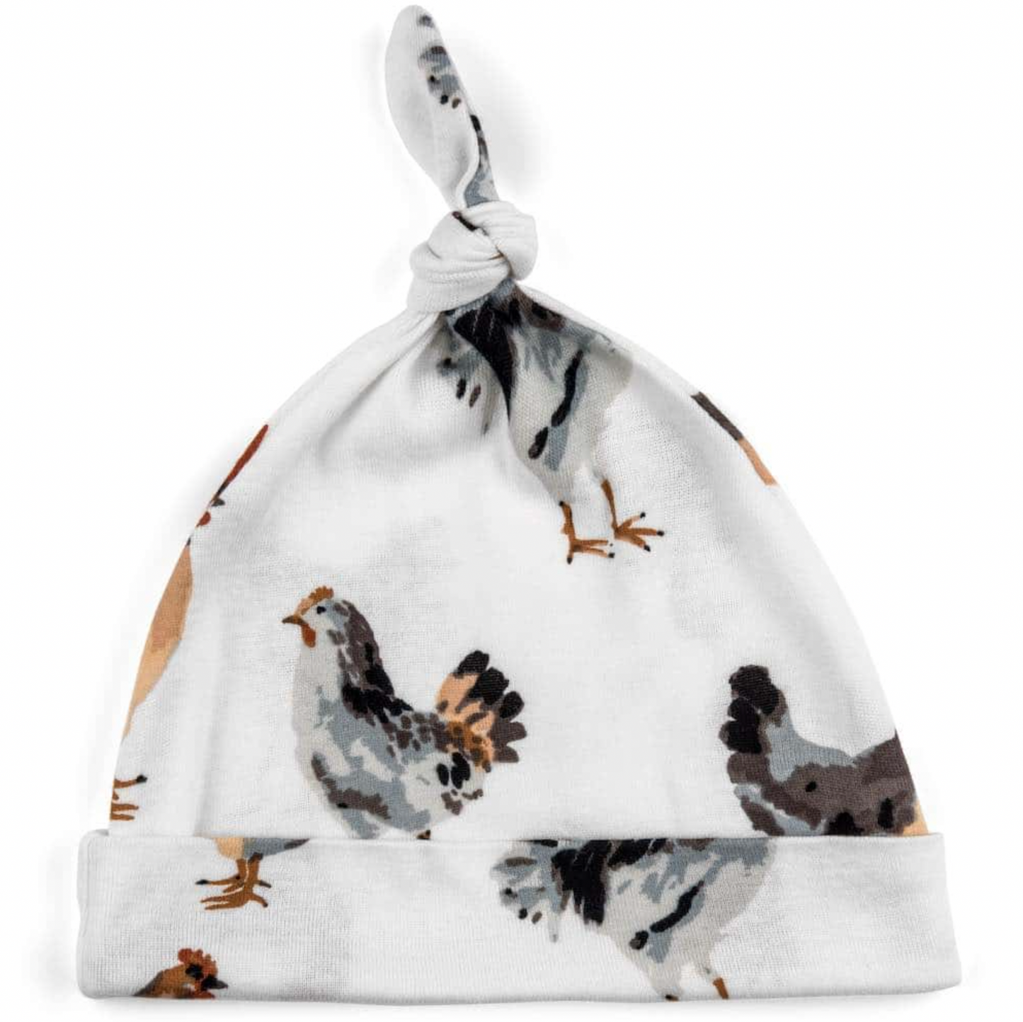 Organic Cotton Knotted Beanie Hat - Chicken