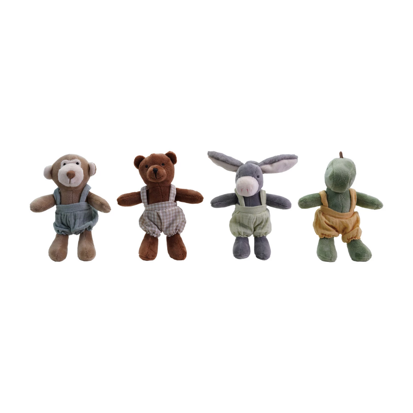 Plush Animals in Overalls