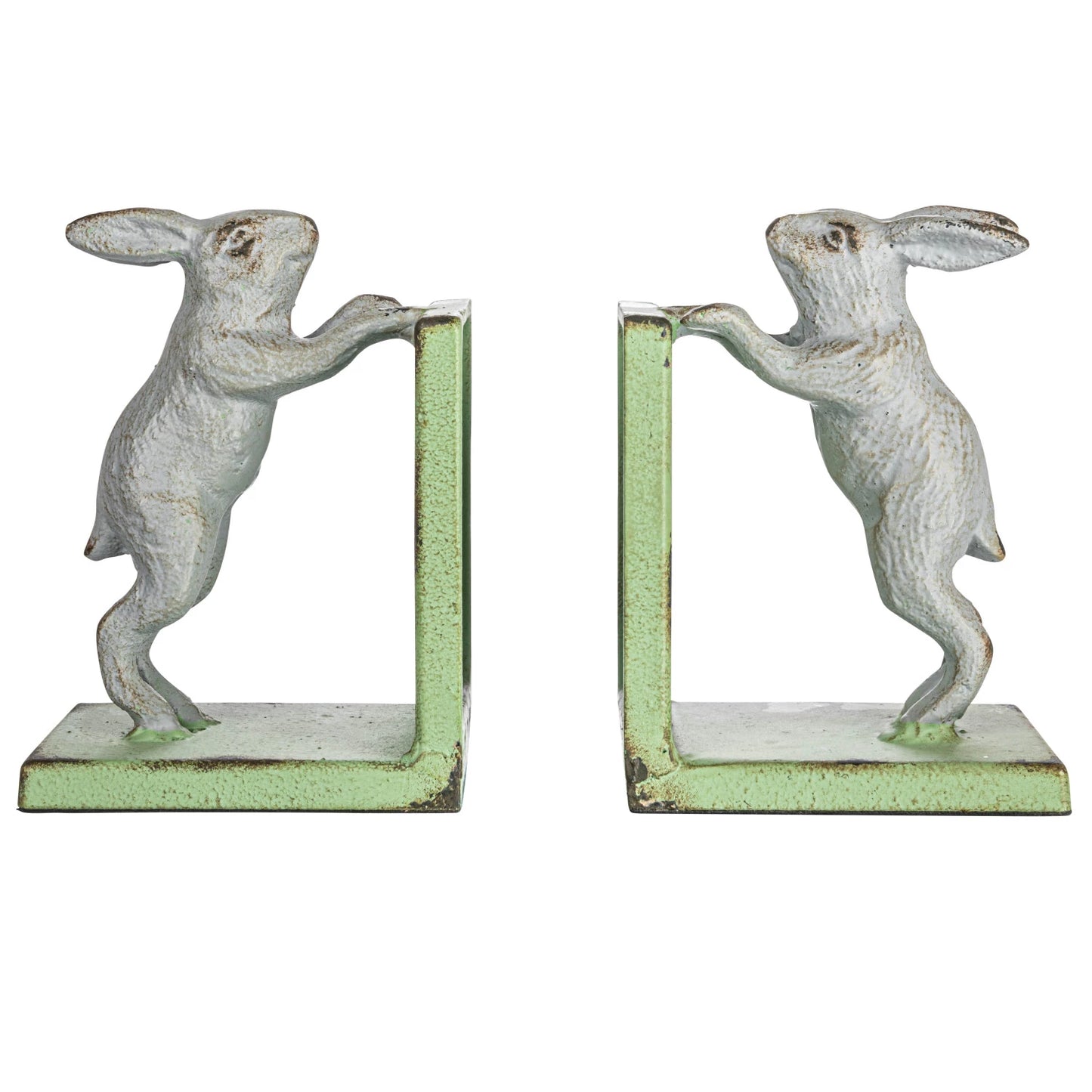 Set of 2 Gray Rabbit Bookends