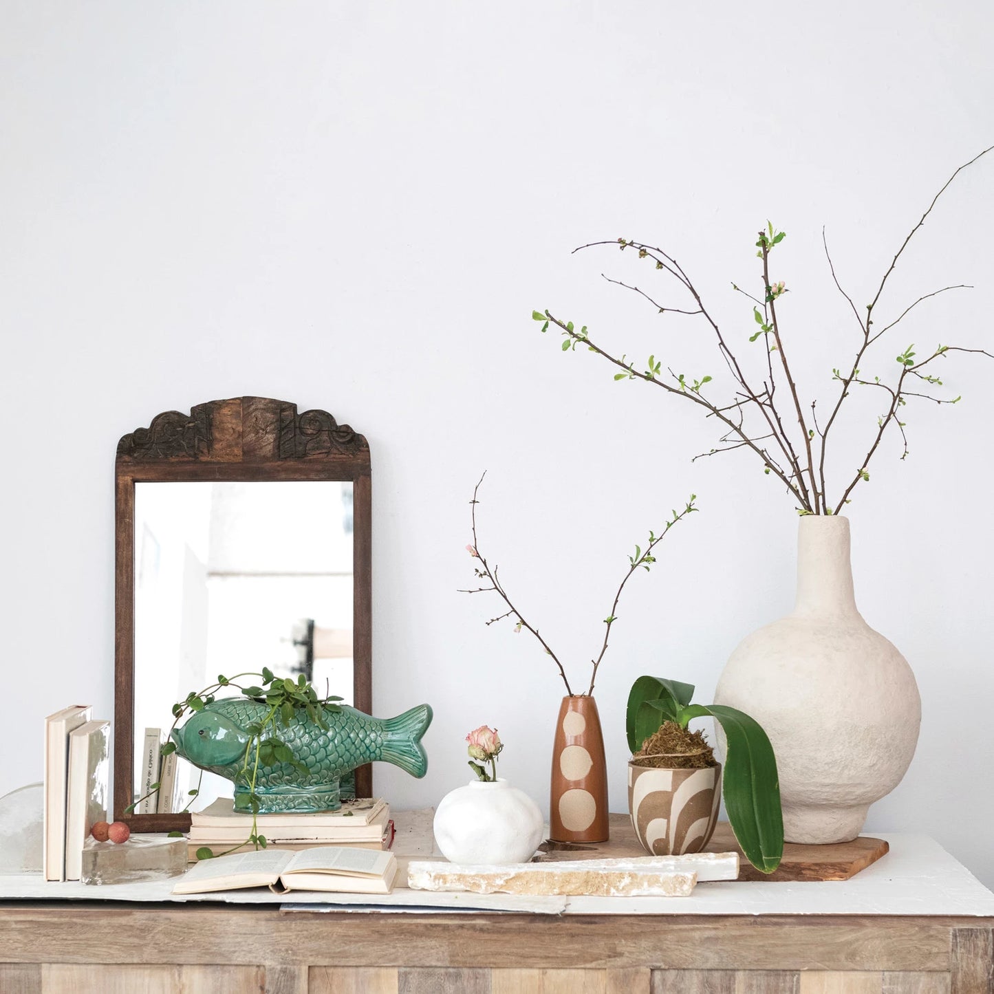 Vintage Stoneware Fish Planter