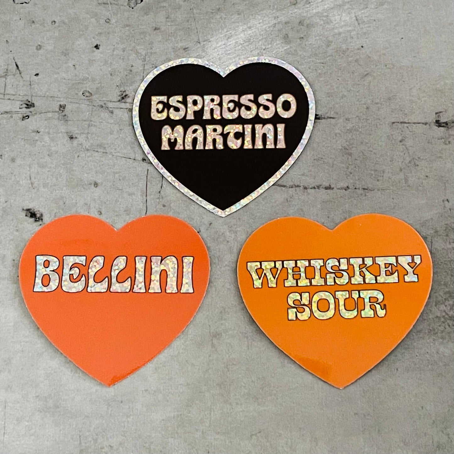 Espresso Martini Sparkly Heart Sticker