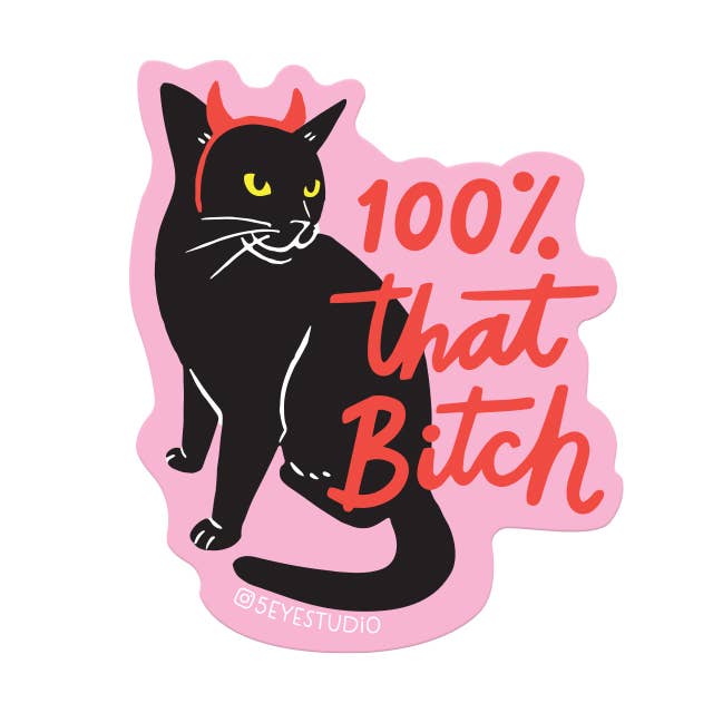 100 Percent That Cat Devil Diecut Vinyl Sticker