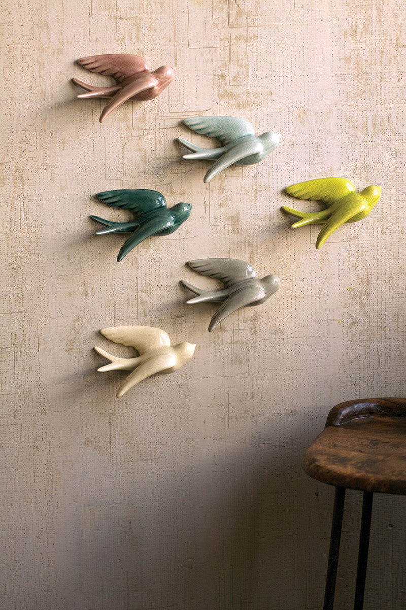 Ceramic Wall Hanging Swallows