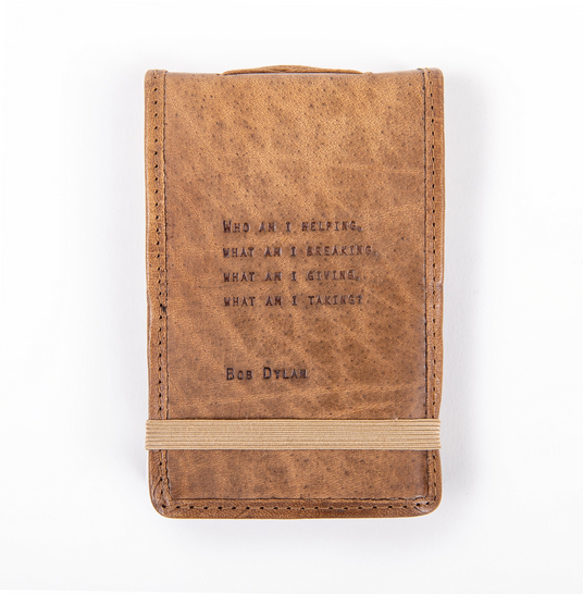 Handmade Leather Quote Journal - Mini