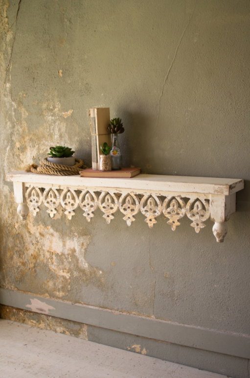 Hand Carved Wooden Shelf