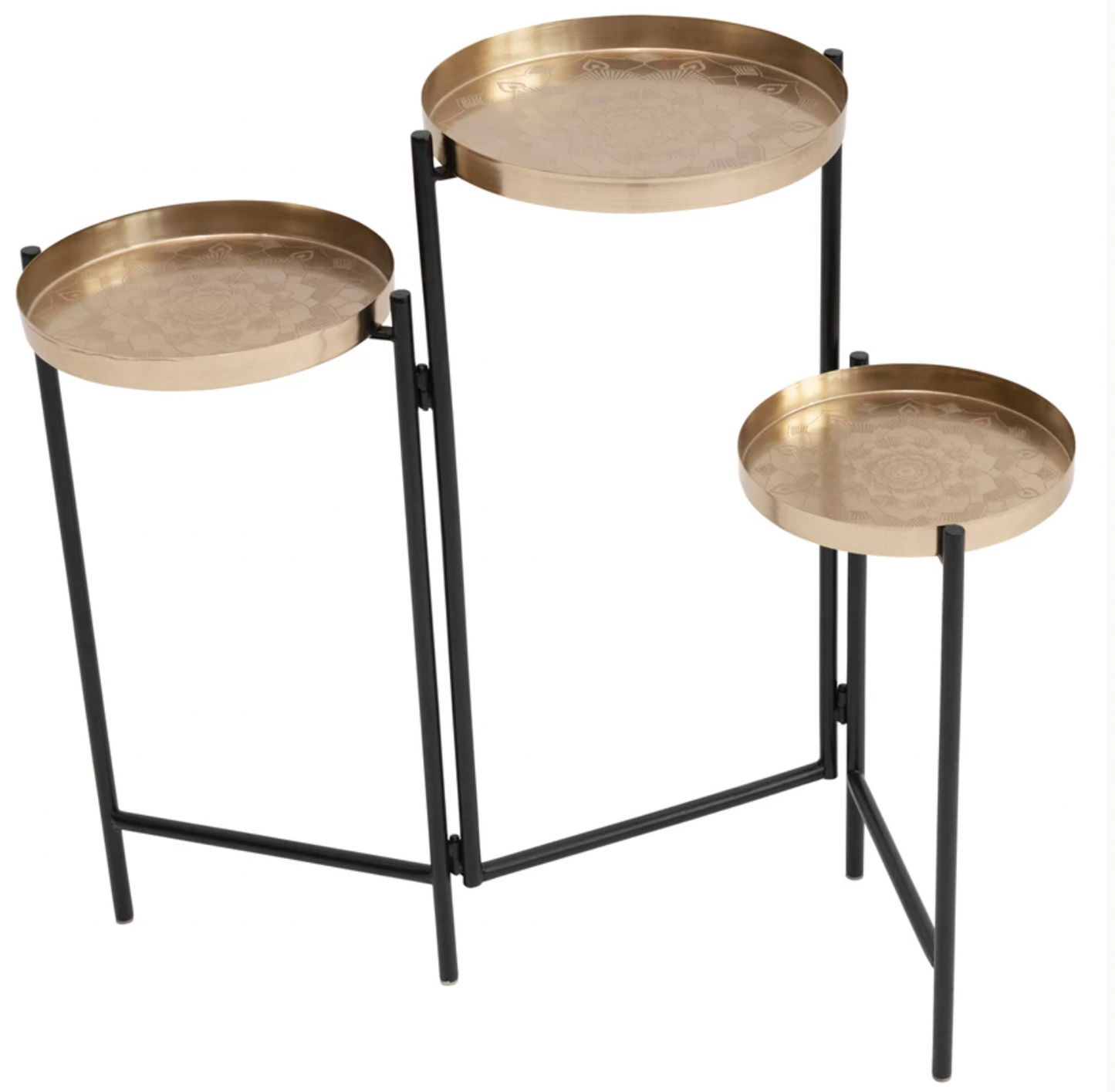 Metallic Foldable 3-Tier Plantstand