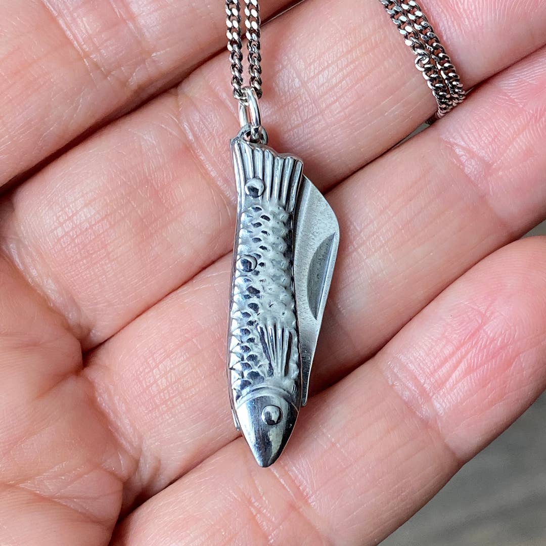 Small Silver Fish Necklace