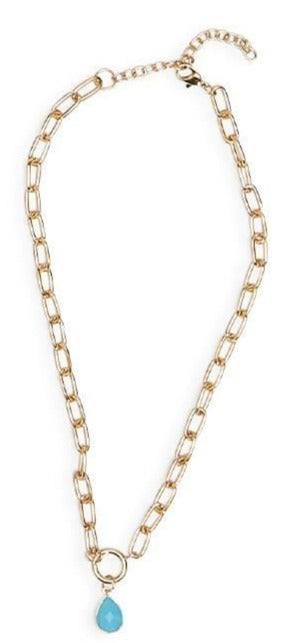 Natural Stone Chain Link Necklace