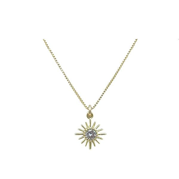 Small Starburst 18Kt Gold Fill Charm Necklace