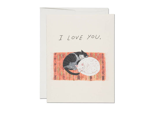 Cat Cuddle Greeting Card