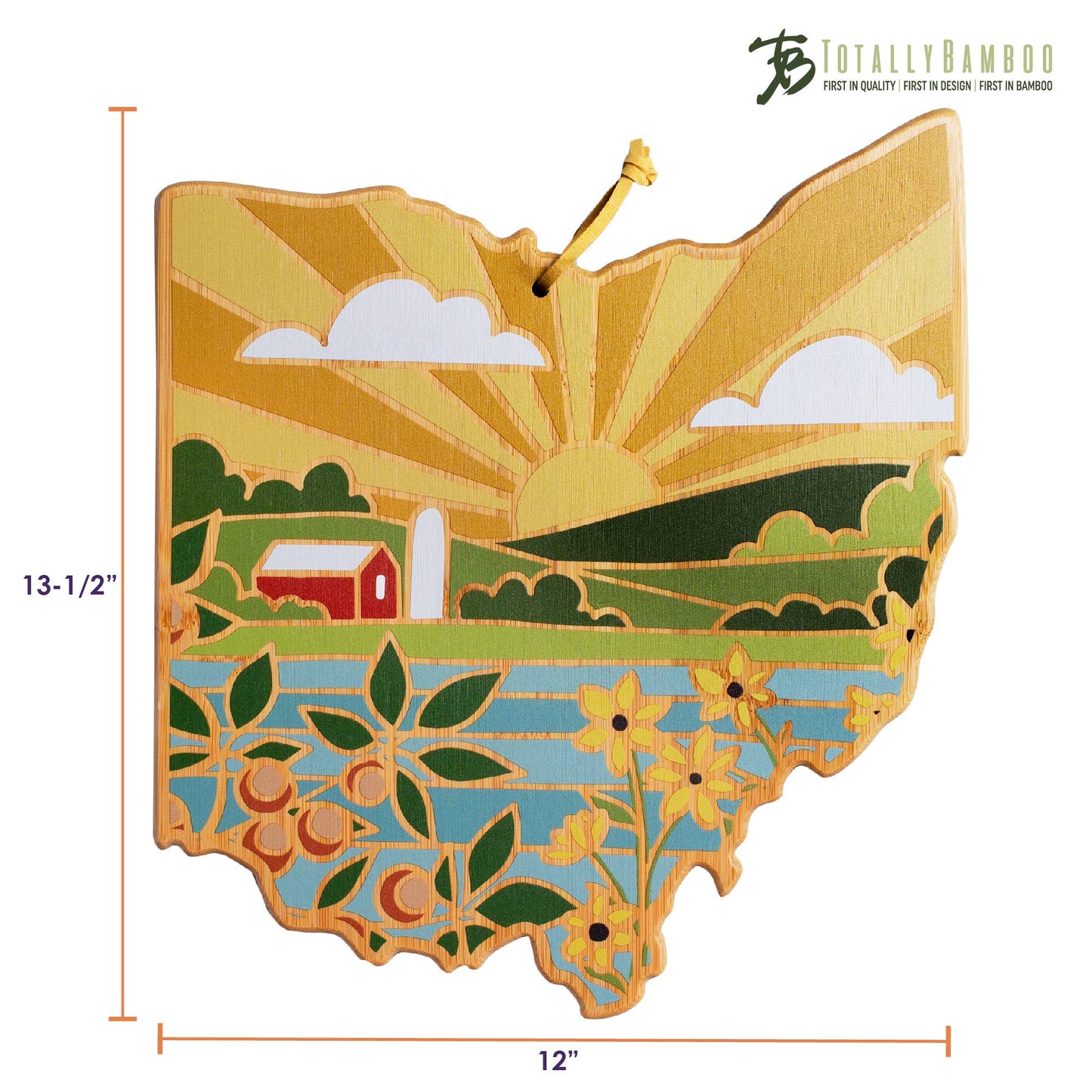 Ohio Cutting Board with Artwork by Summer Stokes