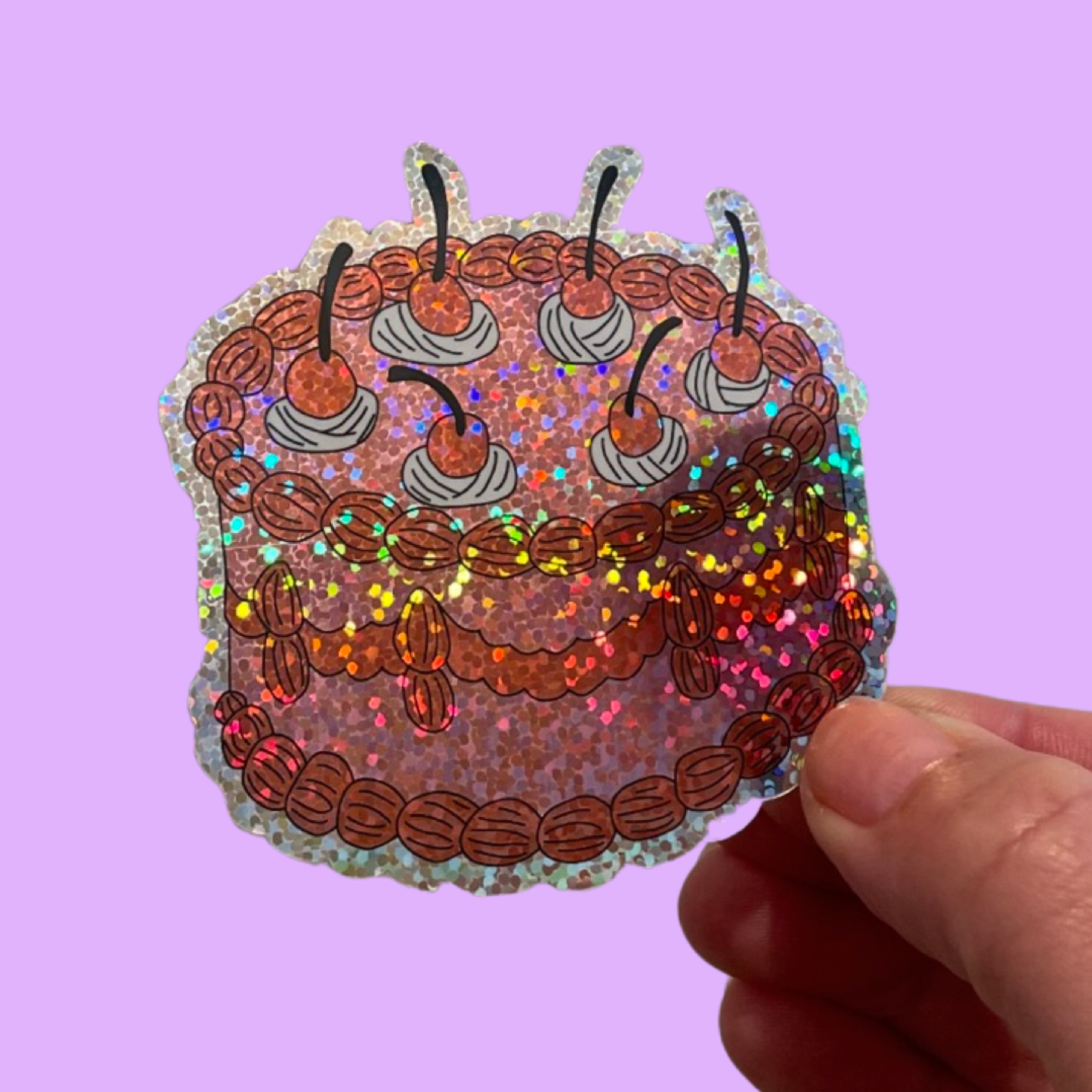 Glitter Cake Sticker