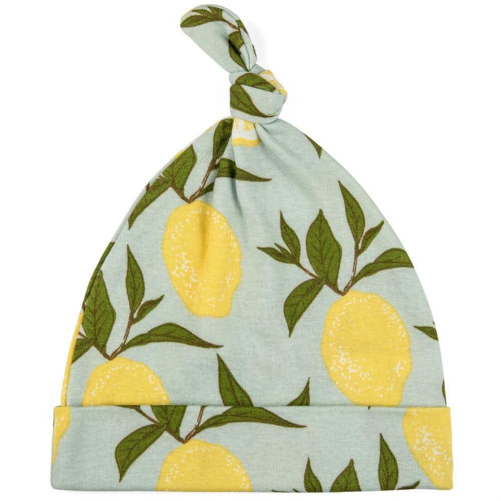 Organic Cotton Knotted Beanie Hat- Lemon