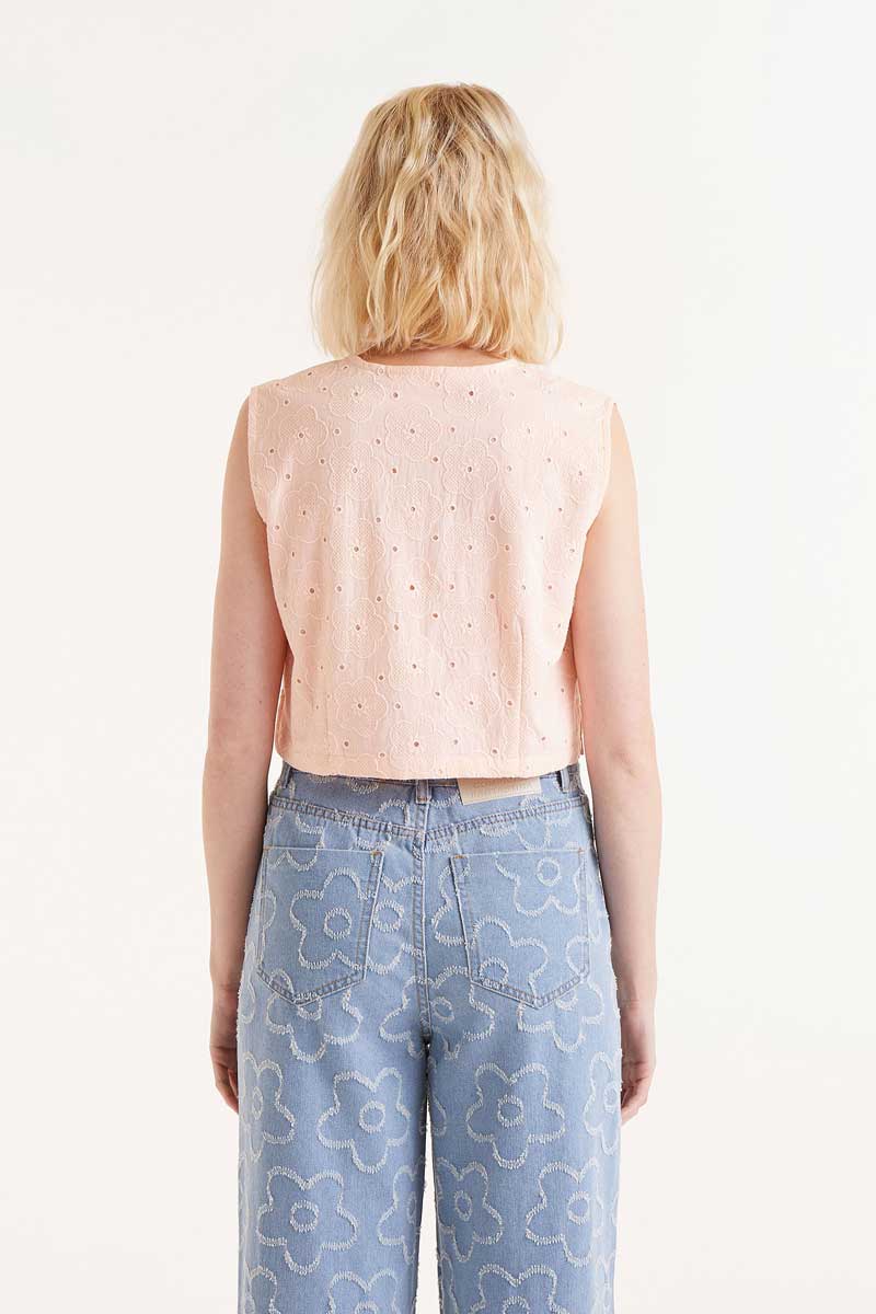 Genevieve Eyelet Cropped Tank