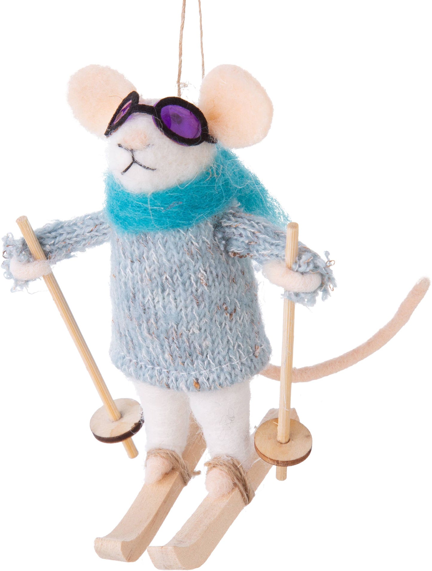 Felt Mouse Skier with Goggles