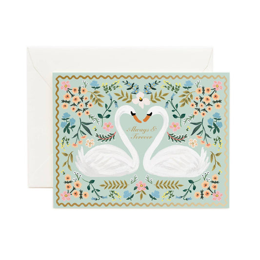 Always & Forever Swans Wedding Card