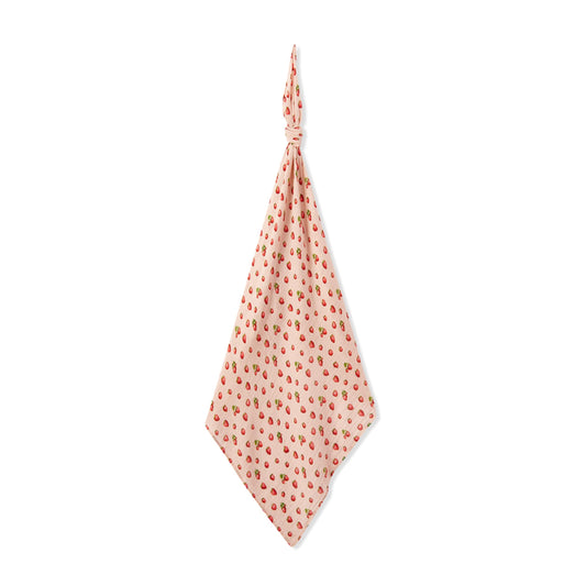 Organic Cotton Muslin Swaddle Blanket - Strawberry