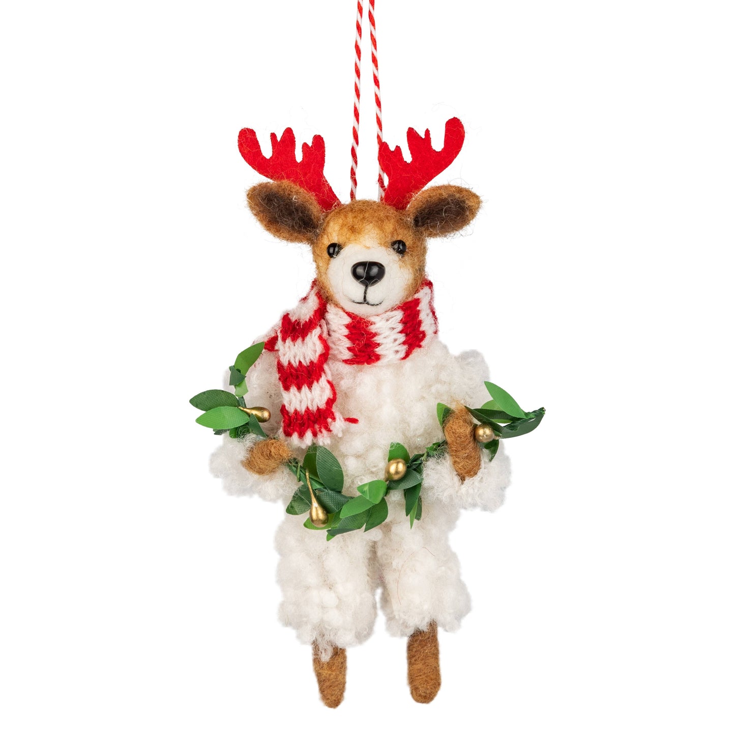 Felt Dog with Garland Ornament