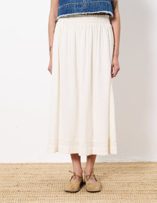 Akane Lace Detail Midi Skirt