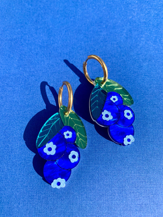 Blueberry Huggy Earrings