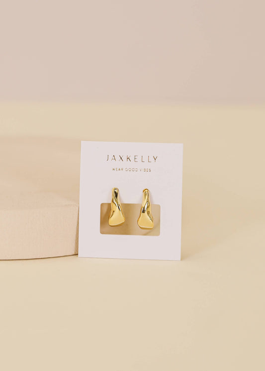 Small Ripple Gold Hoop Earrings