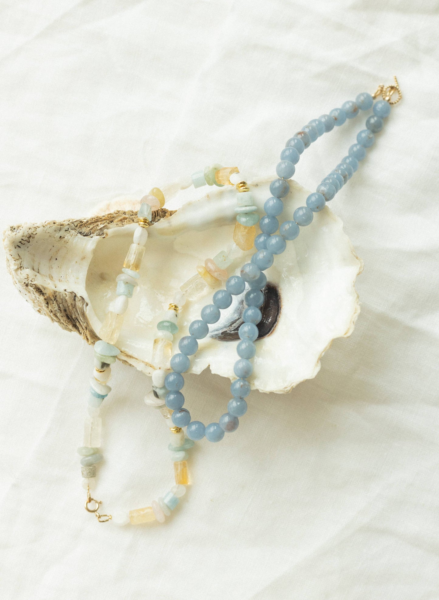 Blue Angelite Gemstone Necklace