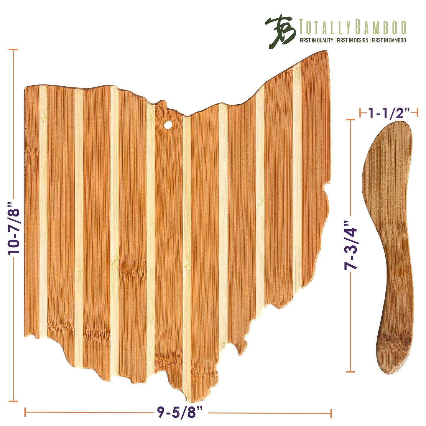 Ohio Shaped Charcuterie Board & Cheese Spreader Knife Set