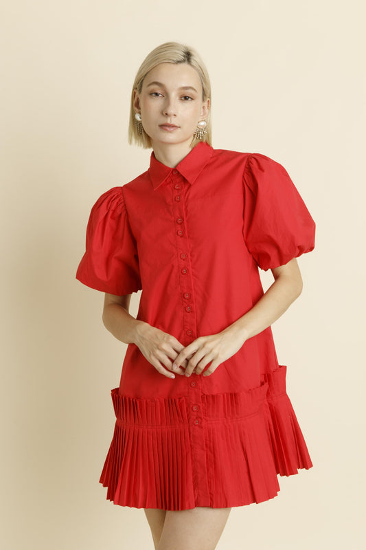 Serena Pleated Hem Mini Dress