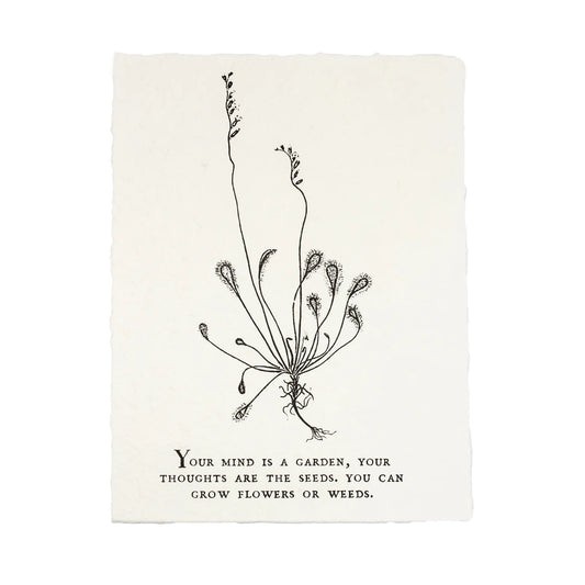 Your Mind Is A Garden Botanical Handmade Paper Print