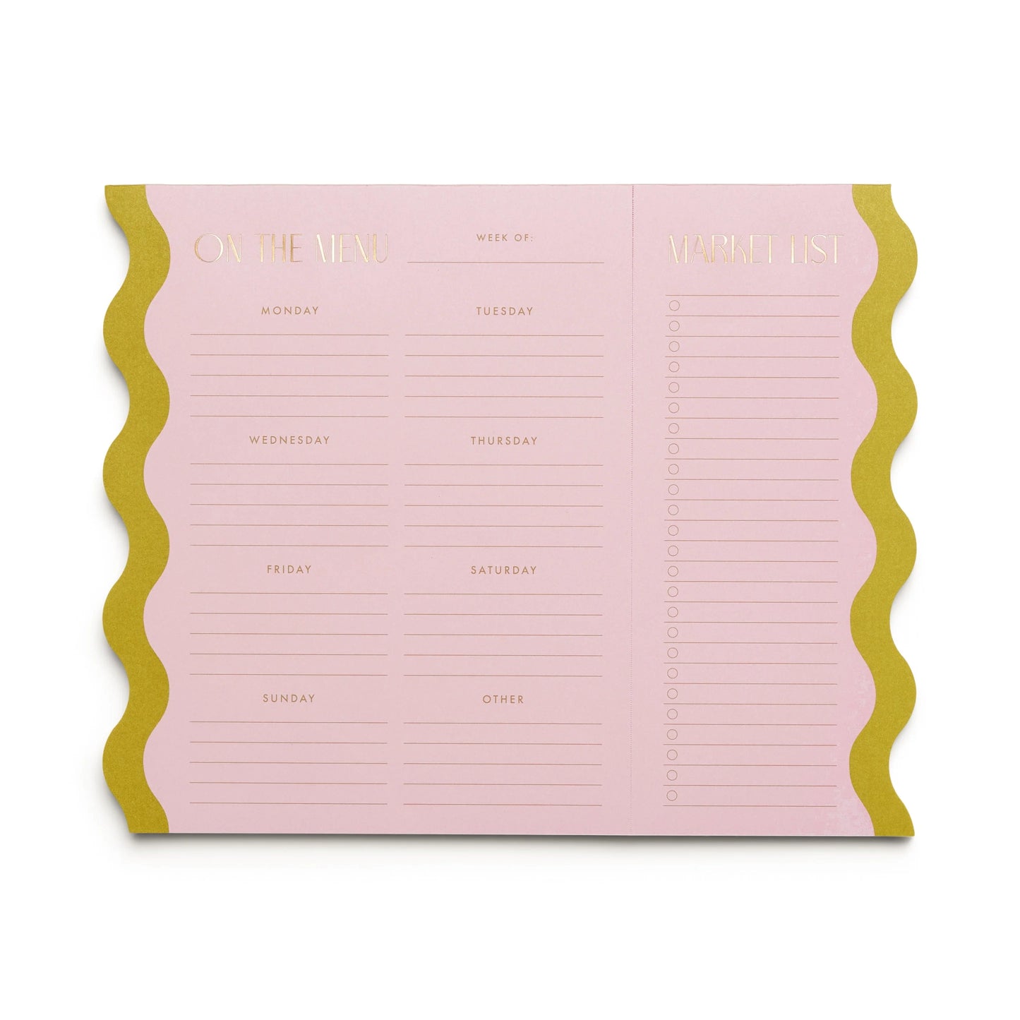 Pink & Chartreuse Meal Planner Notepad with Magnets