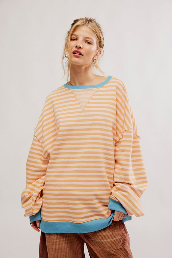 Classic Crew Striped Sweatshirt