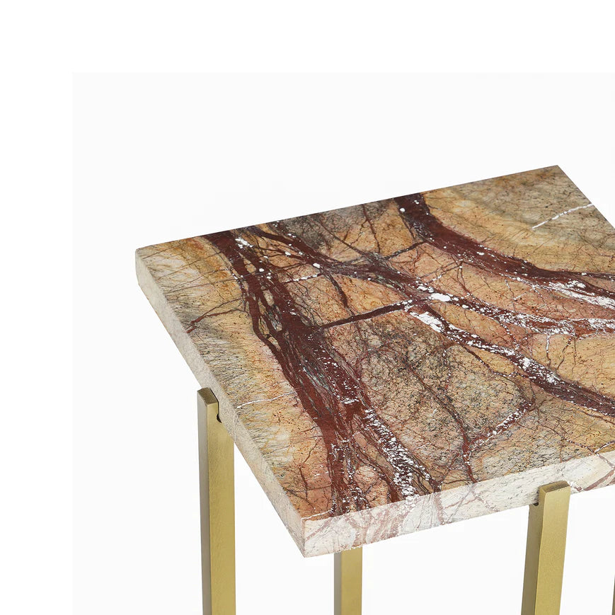 Sierra Marble and Iron Side Table