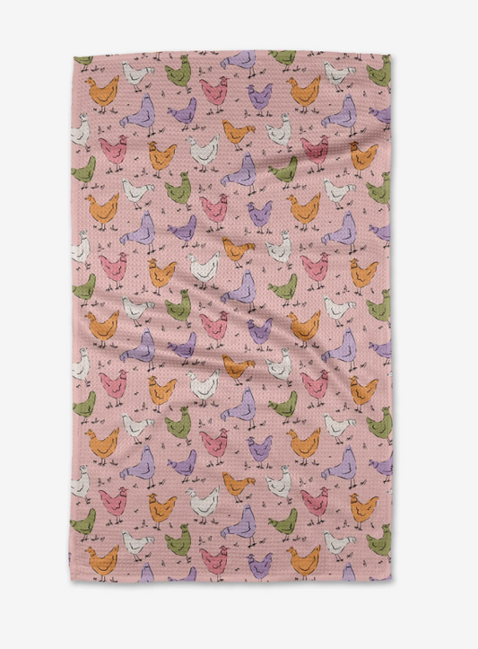 Spring Chickens Tea Towel