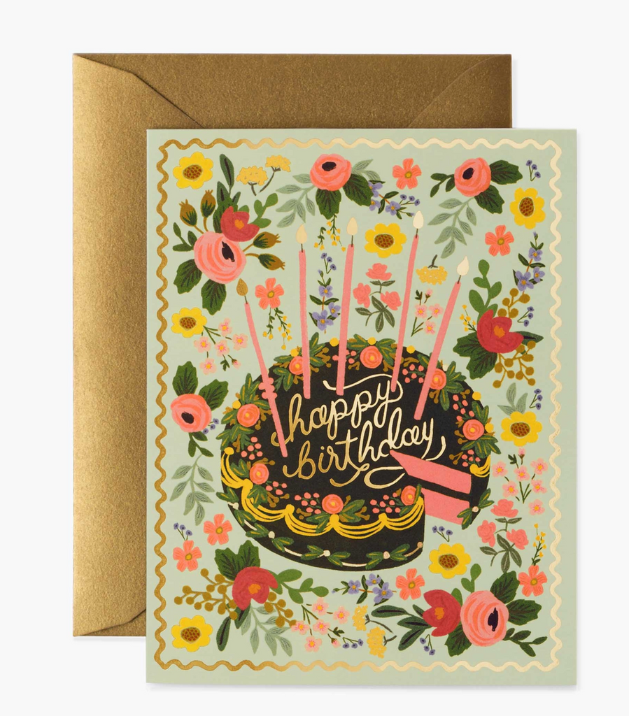Floral Cake Birthday Card