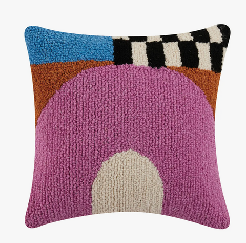 Let's Stay Home Half Circle Hook Pillow