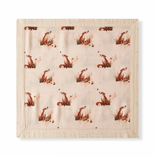 Bamboo Two Layer Muslin Mini Lovey - Floral Fox