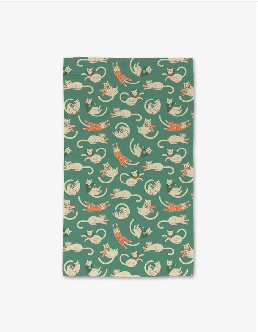 Christmas Cats Tea Towel