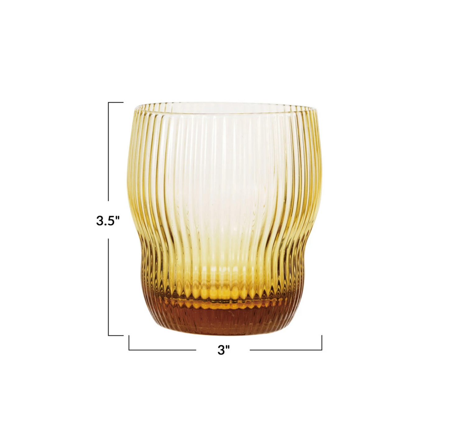 Peggy 8 oz. Amber Fluted Drinking Glass