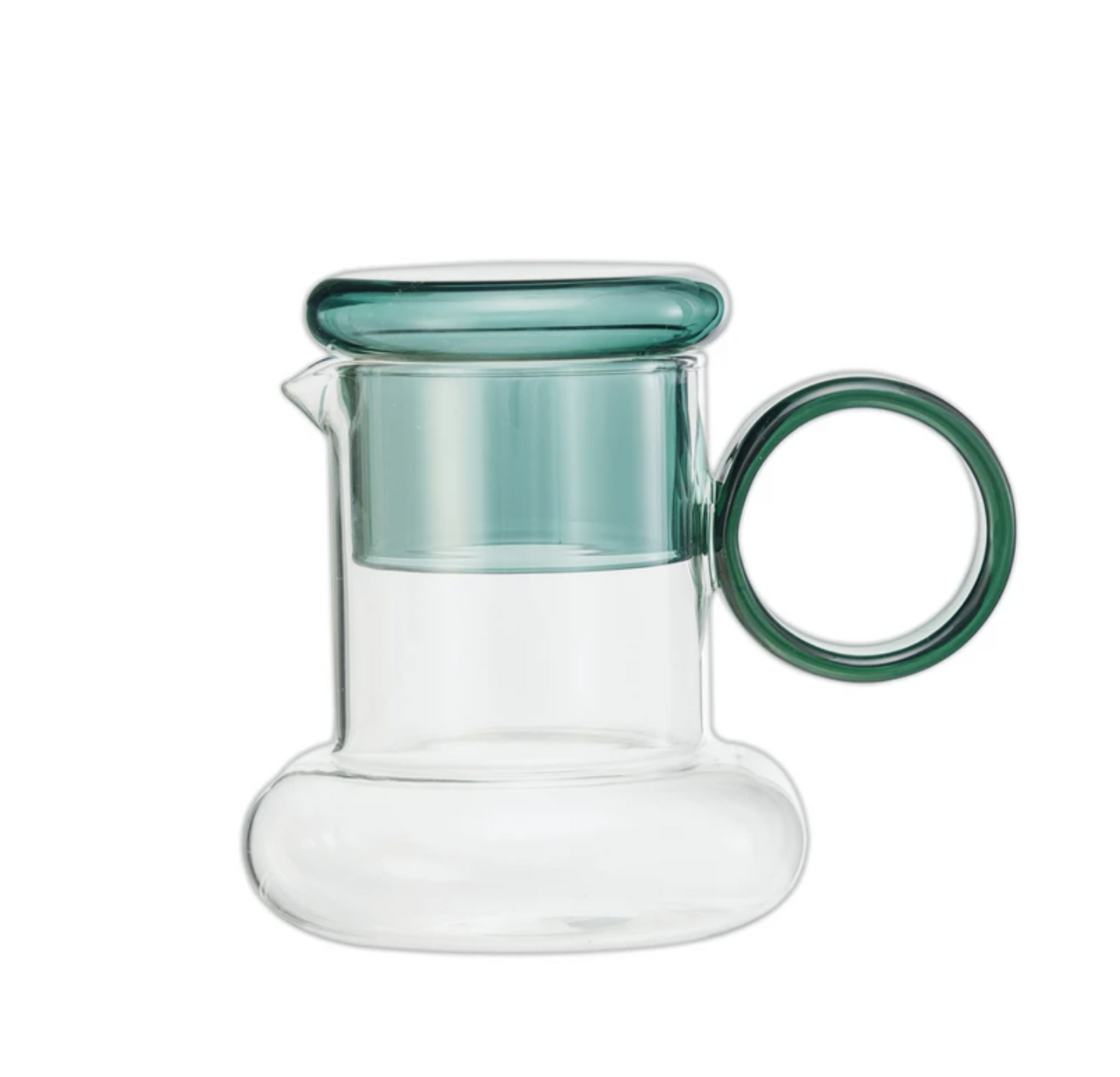 Glass Pitcher w/ Green Drinking Glass Set